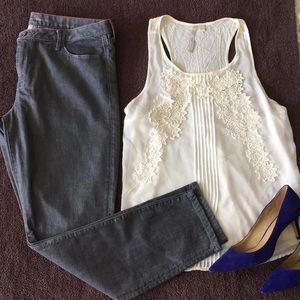 Banana Republic grey skinny jeans